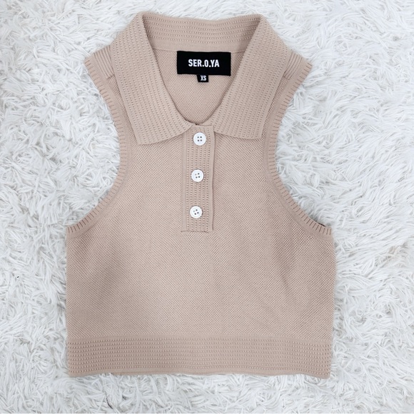 SER.O.YA Croissant Serena Top size XS Sweater Crop Top Revolve - Picture 2 of 7